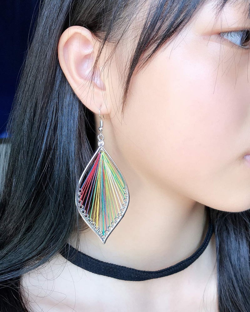 RONLLNA Earrings for Women Colorful Layered Tassel Earrings Bohemian Dangle Drop Tiered Tassel Druzy Stud Earrings Women Gifts - Image 3